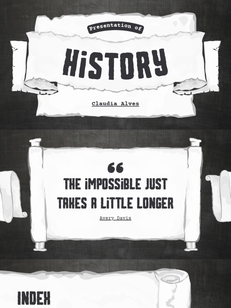 Black and White Old Paper Simple History Presentation | PDF