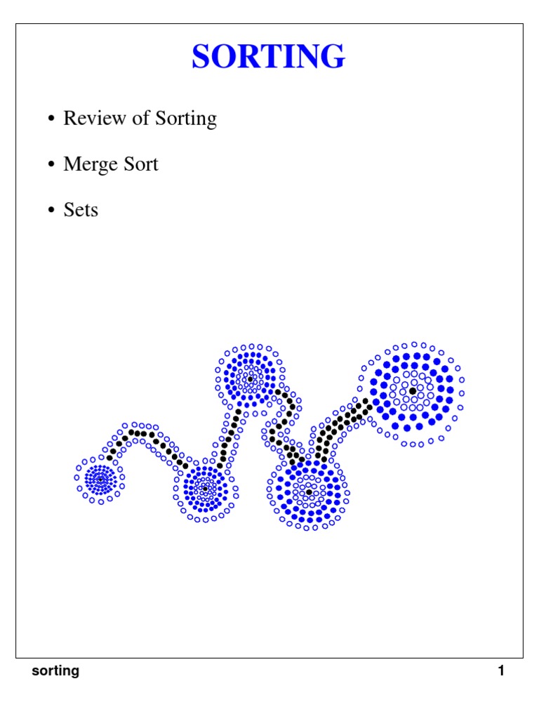 Sorting: - Review of Sorting - Merge Sort - Sets | PDF | Mathematical ...