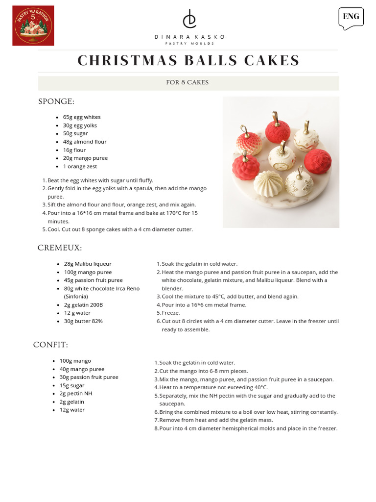 Christmas Mango Balls Cake Recipe | PDF | Chocolate | Cakes