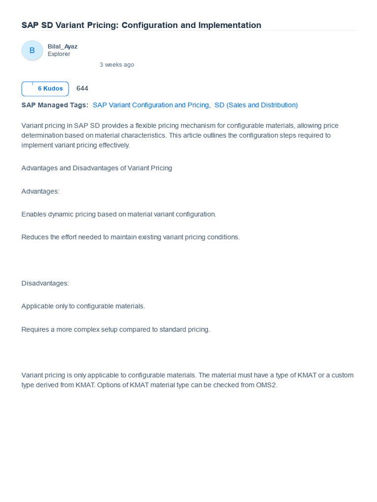 SAP SD Variant Pricing Guide | PDF | Pricing | Computing