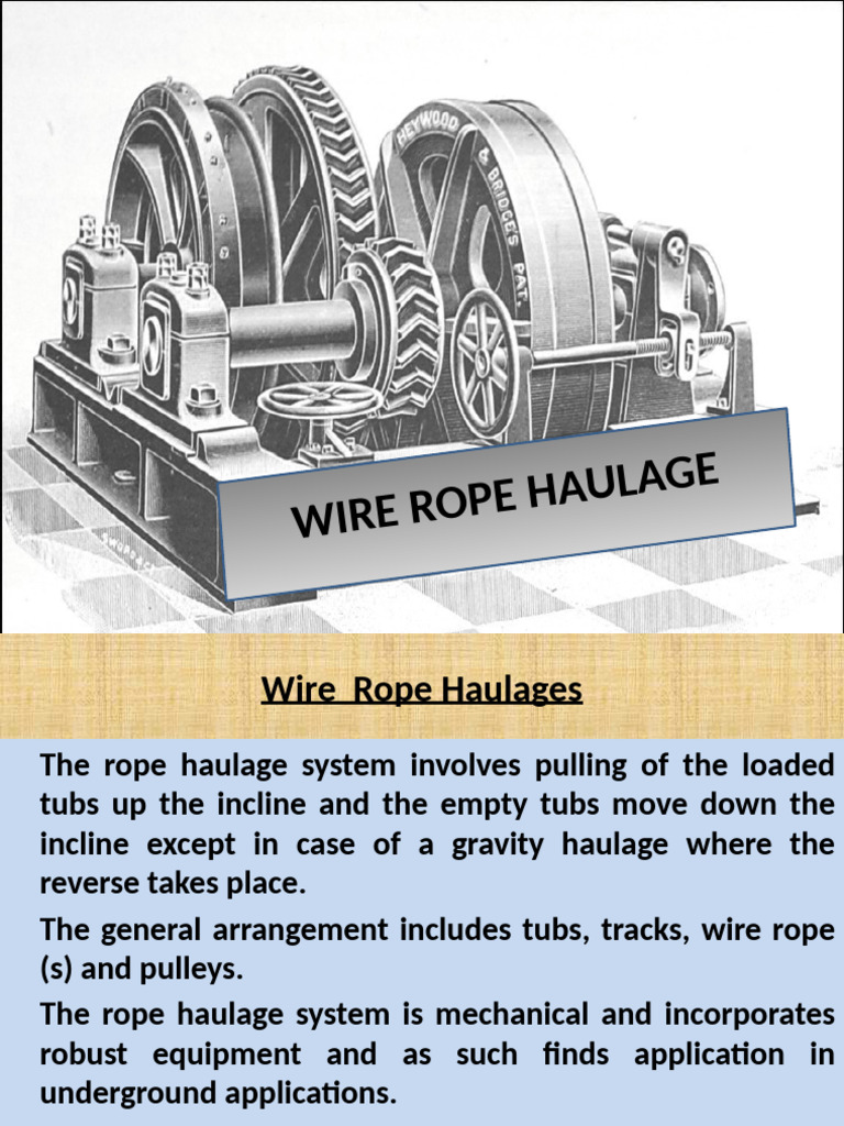 Wire Rope Haulage Systems in Mining | PDF | Force | Rope