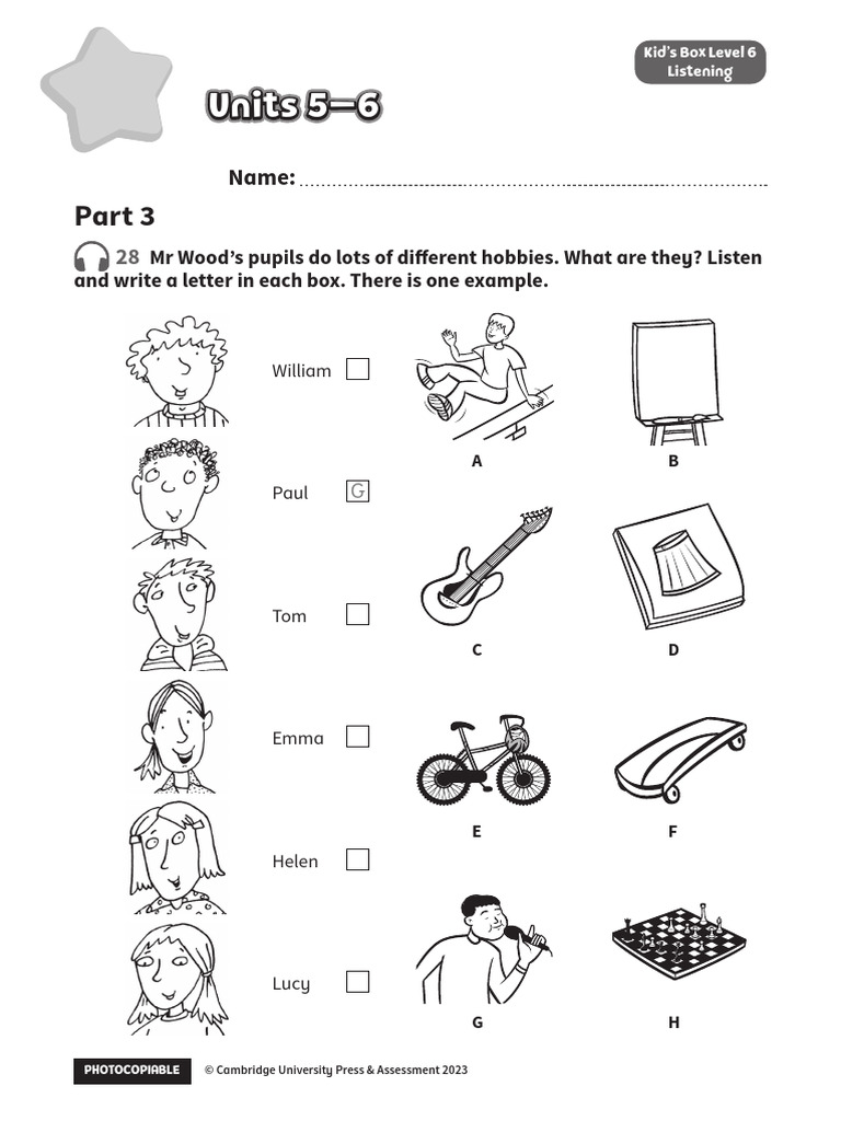 Kid's Box Level 6 Listening Activity | PDF