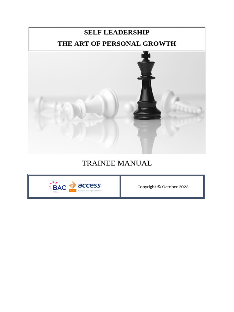Self Leadership Trainee Manual Guide | PDF | Leadership | Disciplines