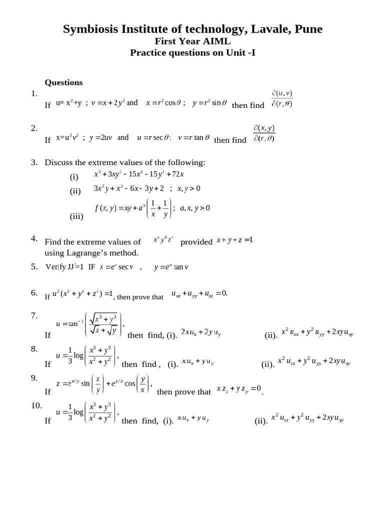 AIML Unit-I Practice Questions | PDF