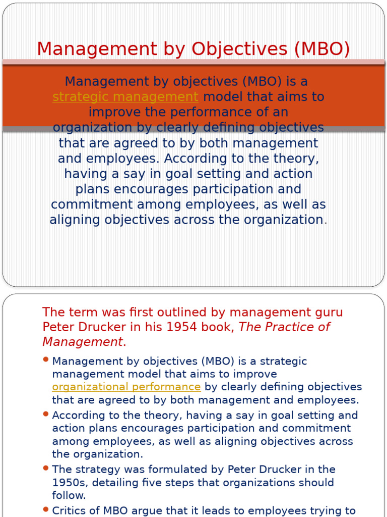 Management by Objectives (MBO) | PDF | Goal | Goal Setting