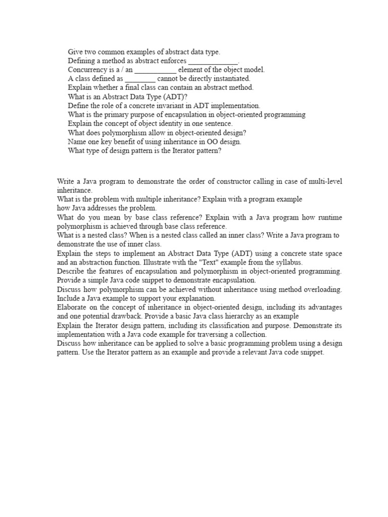 Java OOP Concepts and Design Patterns | PDF