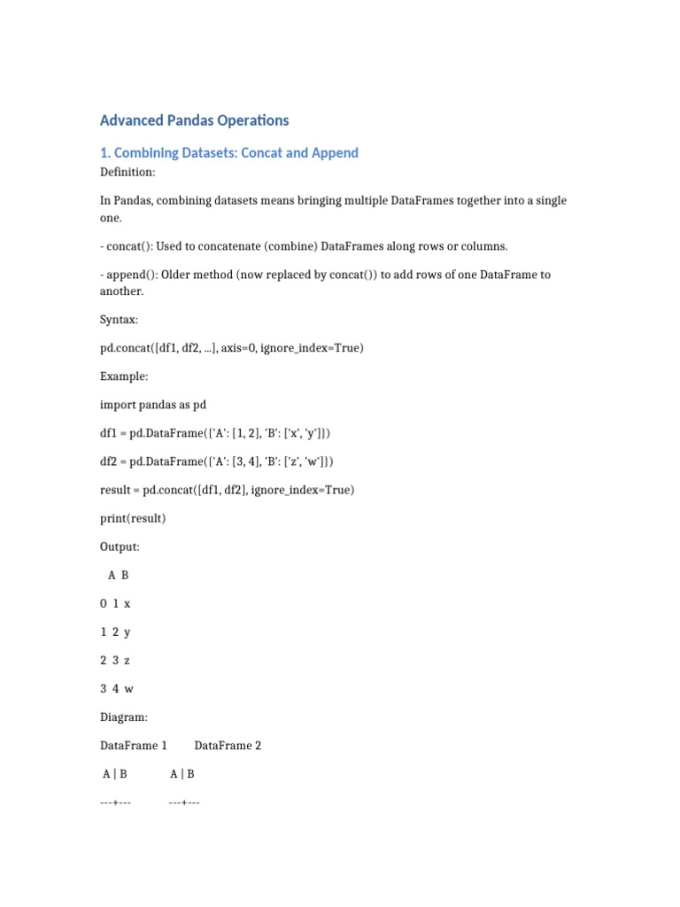 Advanced Pandas DataFrame Techniques | PDF | Data Management | Computing