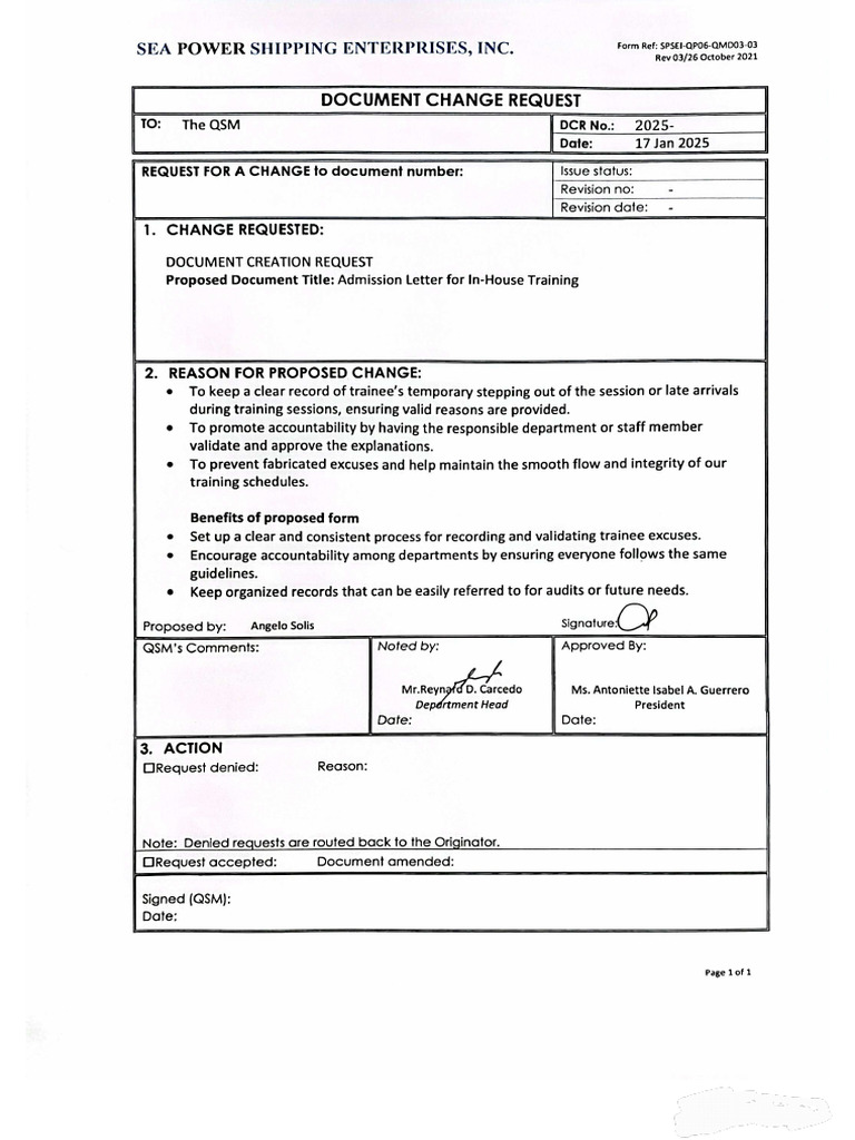 DCR - Admission Letter | PDF