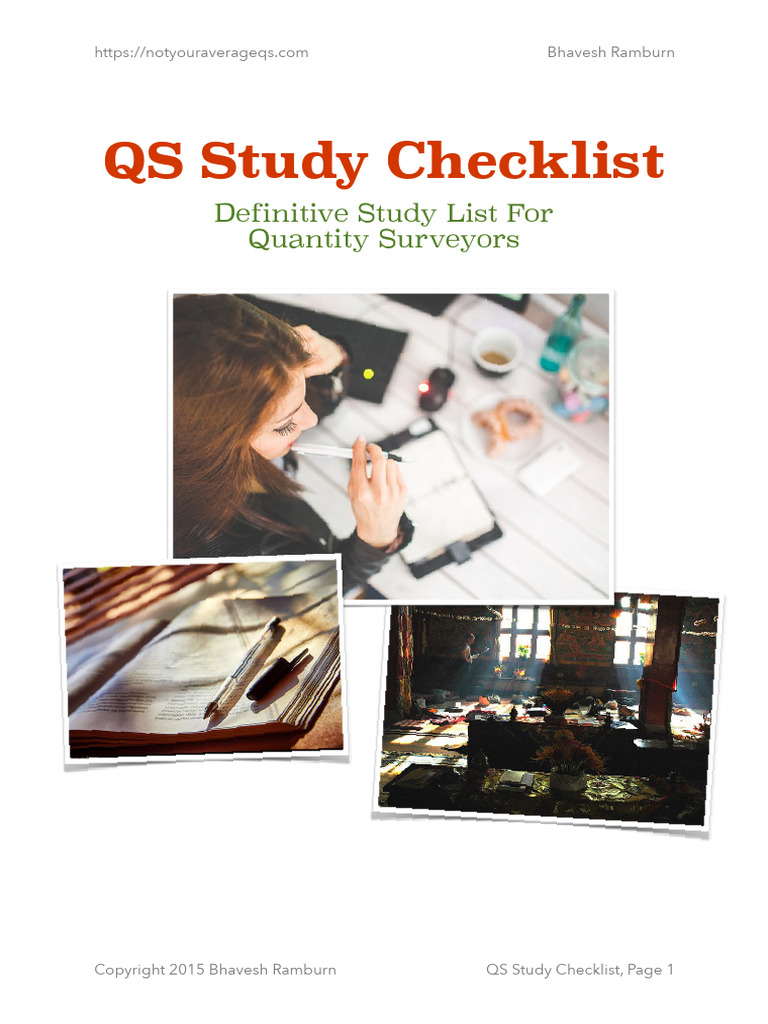 QS Study Checklist for Quantity Surveyors | PDF | Insolvency | Public ...