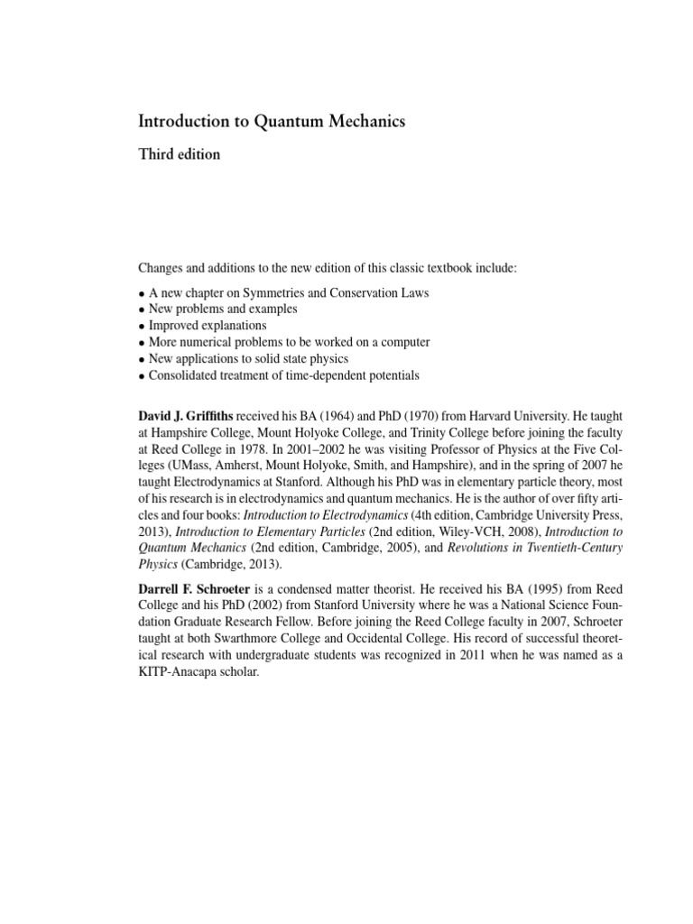 Introduction To Quantum Mechanics: Third Edition | PDF | Physics ...