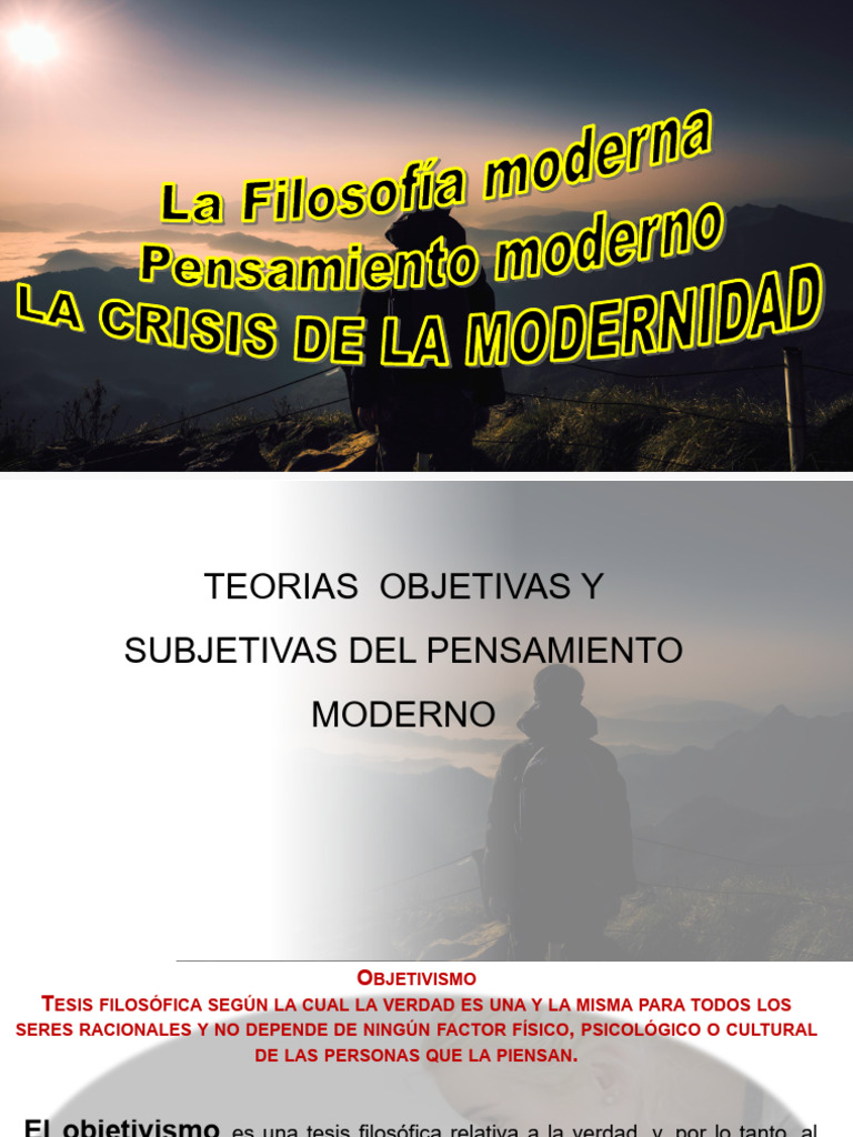 Objetivismo y Subjetivismo en Filosofía | PDF | Verdad | Realismo ...