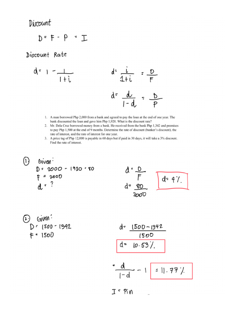 Discount and Interest | PDF
