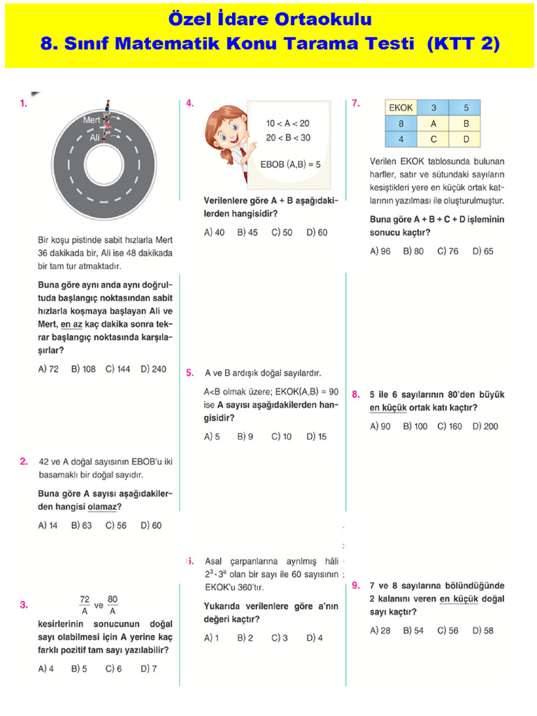 Sinif Çarpanlar Katlar KTT 2 | PDF