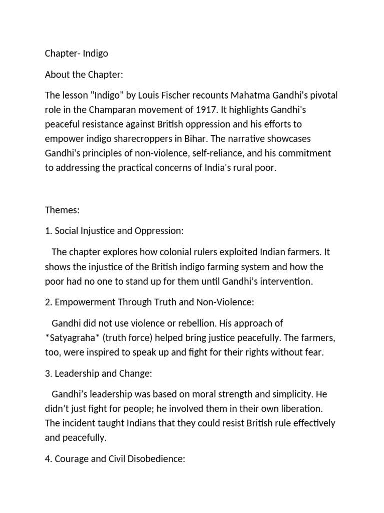 Chapter Indigo WPS Office | PDF | Mahatma Gandhi | British Raj