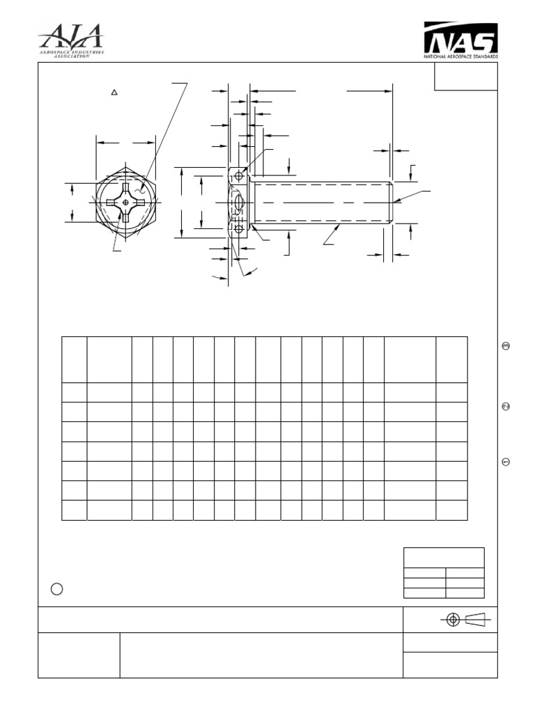 NAS1801 Hex Head Screw Specifications | PDF | Screw | Metalworking