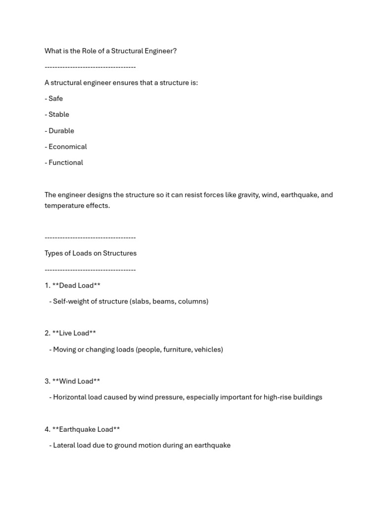 Basics of Structural Engineering | PDF | Structural Load | Structural ...