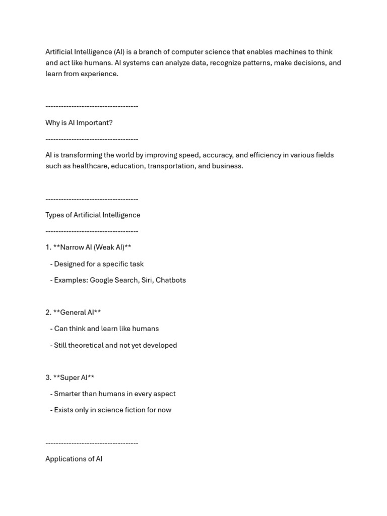 Why Is AI Important | PDF