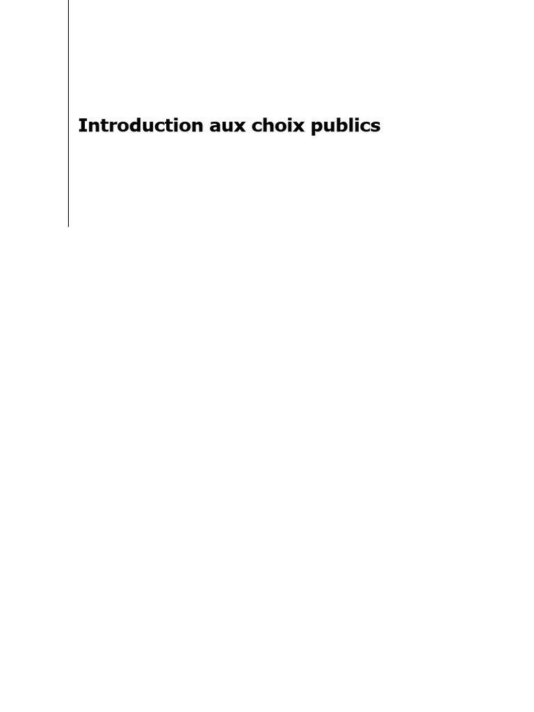 Introduction aux choix publics et enjeux | PDF | Économie | Théorie des ...