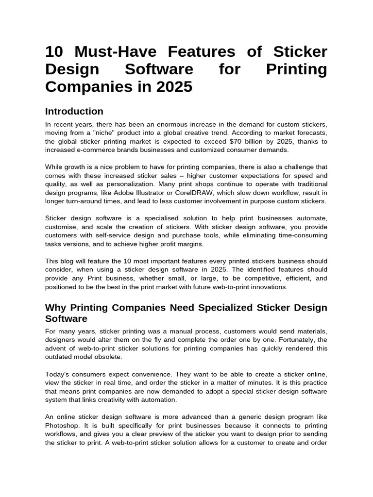 Essential Sticker Design Software Features | PDF | Pricing | Computer ...
