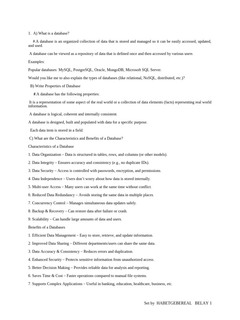 Database Fundamentals and SQL Overview | PDF | Relational Database ...
