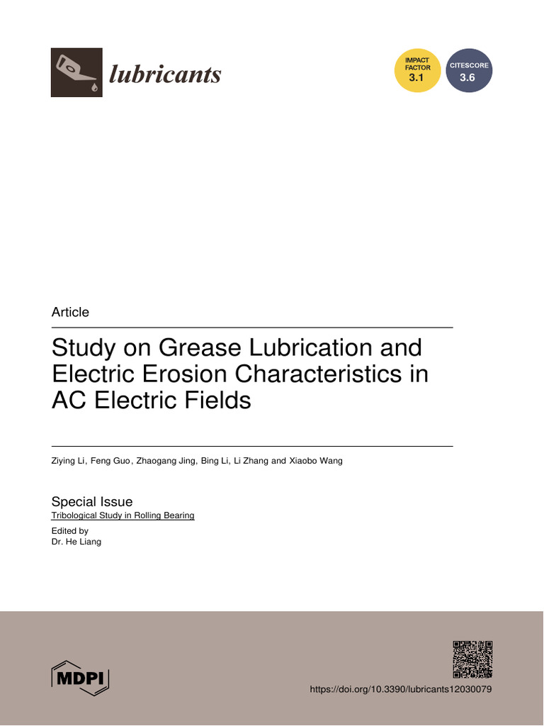 Grease Lubrication in AC Electric Fields | PDF | Friction | Capacitor