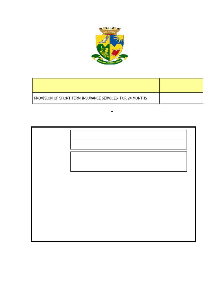 Tender Document For Insurance 24 Months | PDF | Insurance | Offer And ...