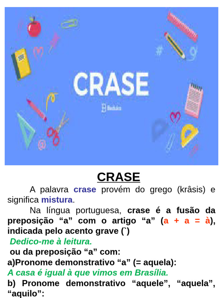 Guia Completo sobre Crase na Língua Portuguesa | PDF | Linguística ...
