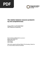 The Relation Between Resource Productivity and Competitiveness