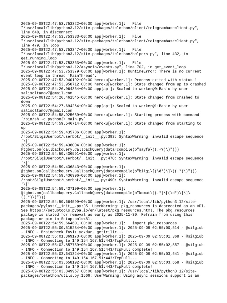 Telegram Userbot Error Log Analysis | PDF | Information Technology ...