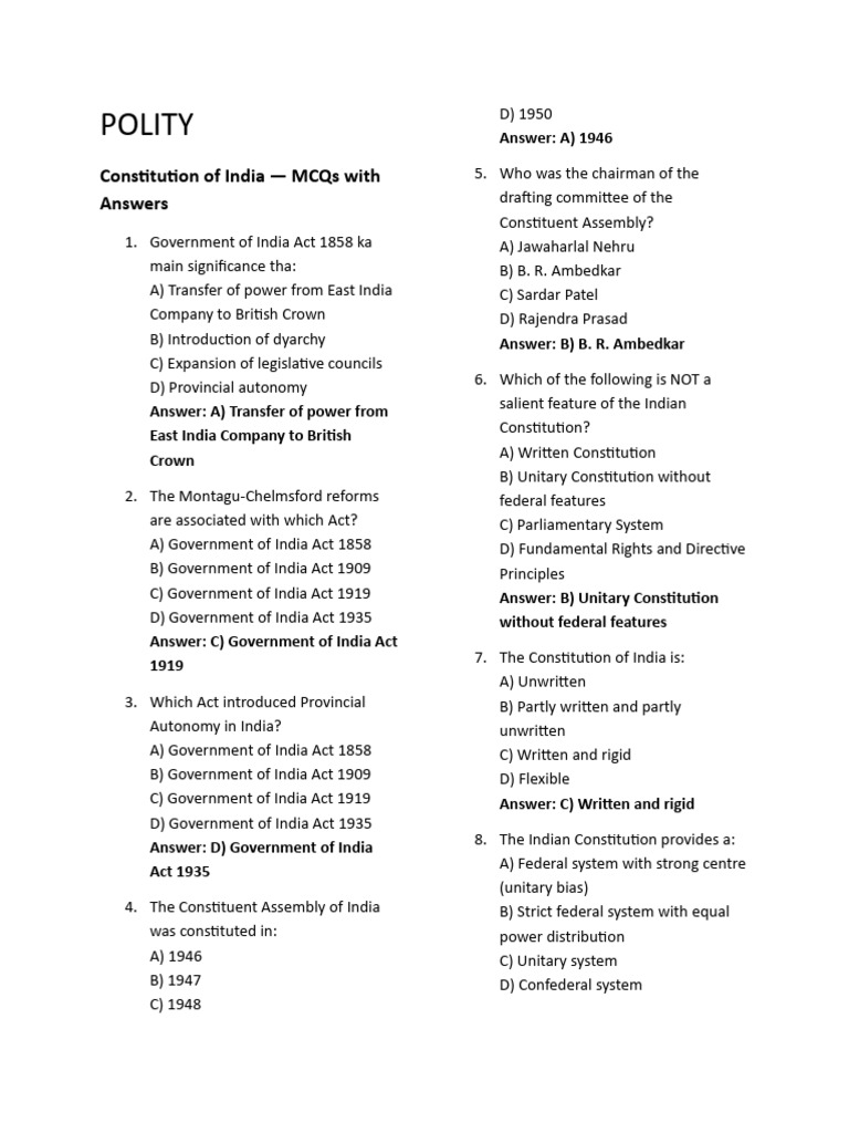 Complete Polity | PDF | Legal Documents | Governance