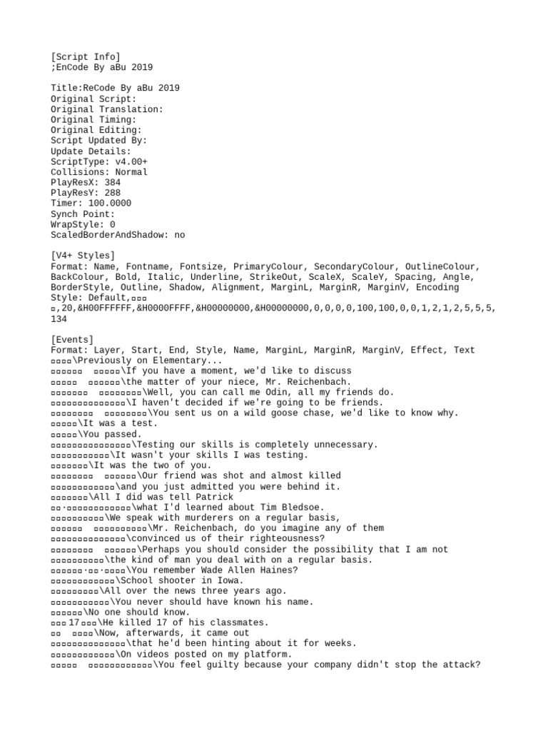 Elementary Season 7 Episode 6 Script | PDF | Coffee