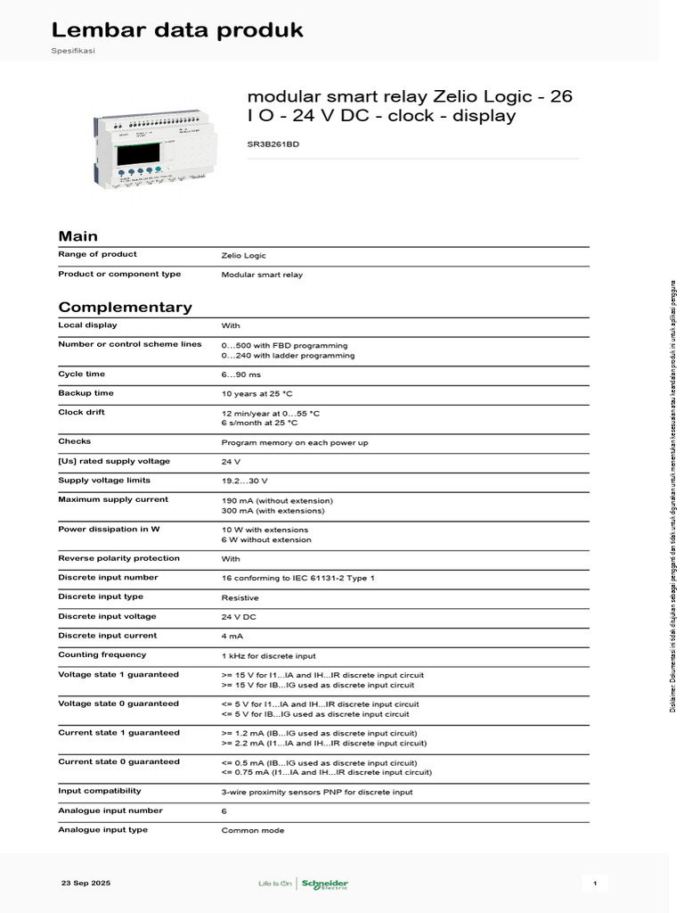 SR3B261BD Modular Smart Relay Manual | PDF | Relay | Electrical Engineering