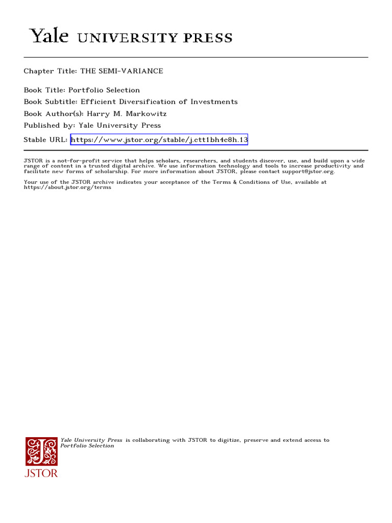 Understanding Semi-Variance in Risk Analysis | PDF | Sampling ...