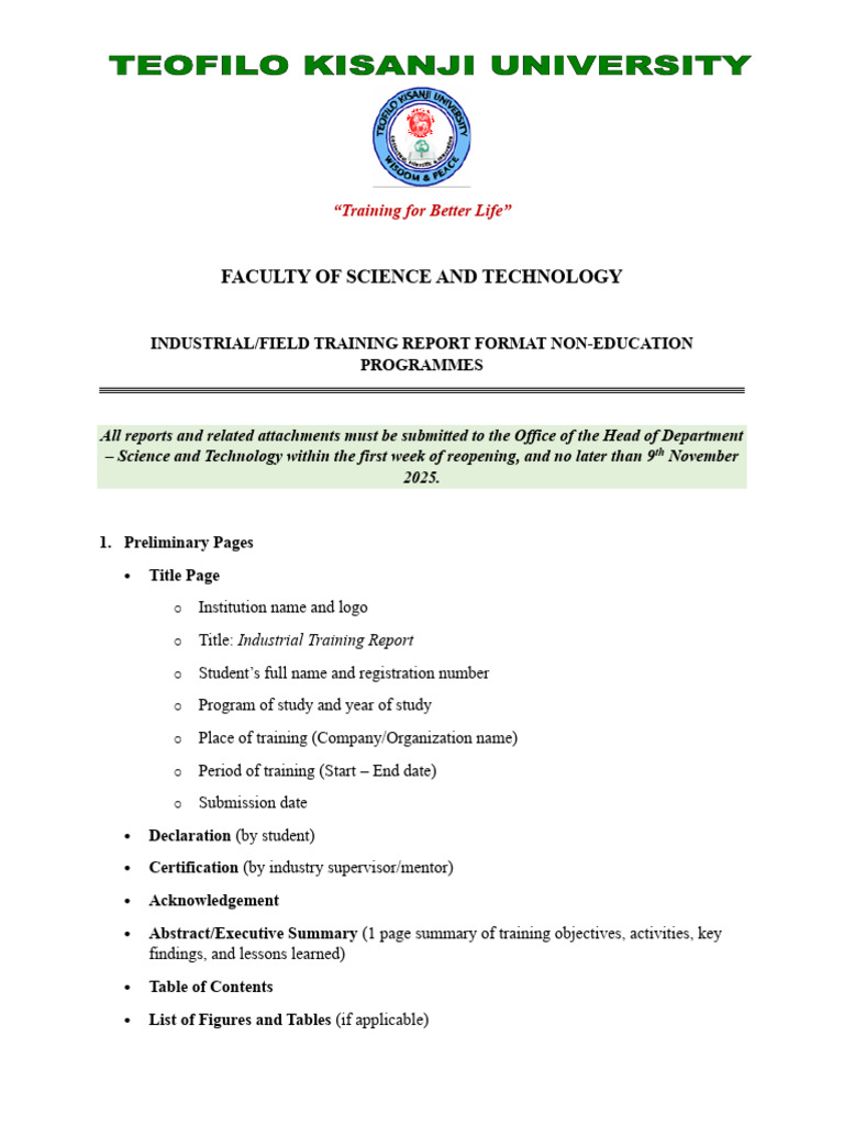 Report Format For BSC Computer Science PT | PDF