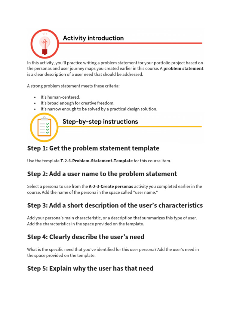 A-2-6-Build A Problem Statement For Your Portfolio Project | PDF