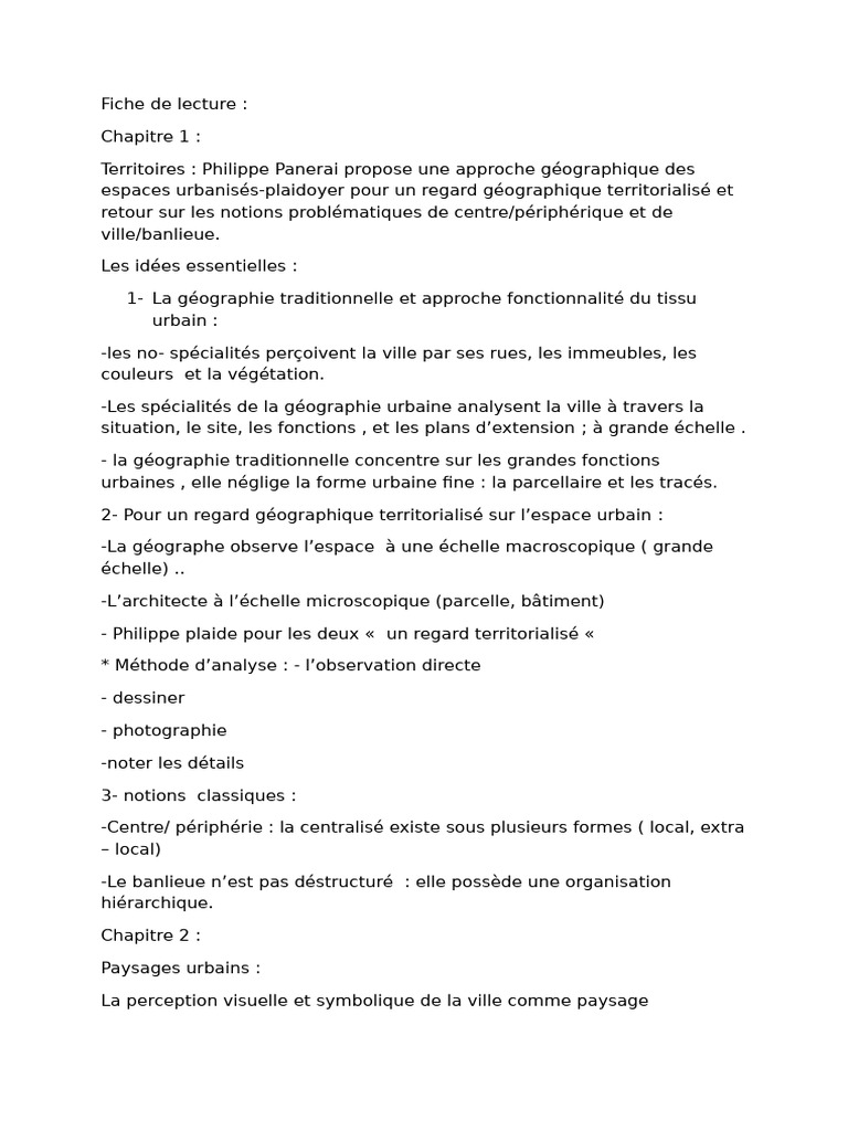 Analyse géographique des espaces urbains | PDF | Paysage | Banlieue