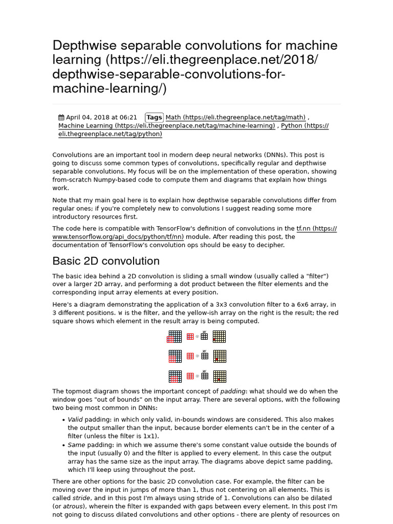 Depthwise Separable Convolutions Explained | PDF | Deep Learning ...