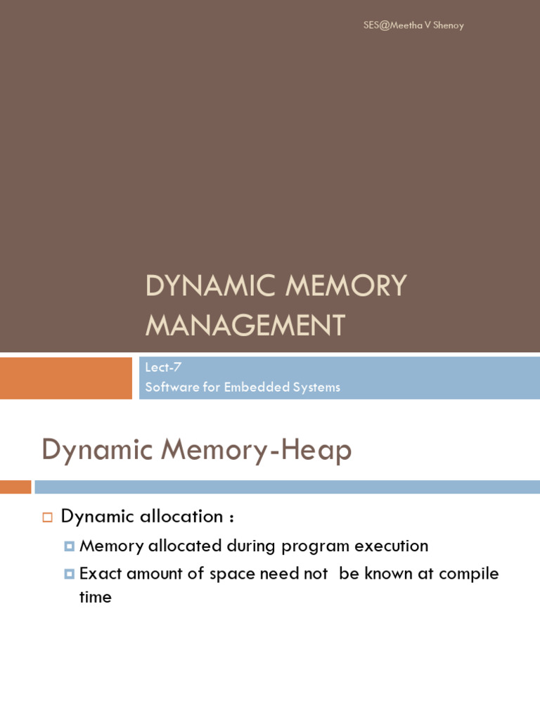 Dynamic Memory Management in C | PDF | Computing | Operating System ...