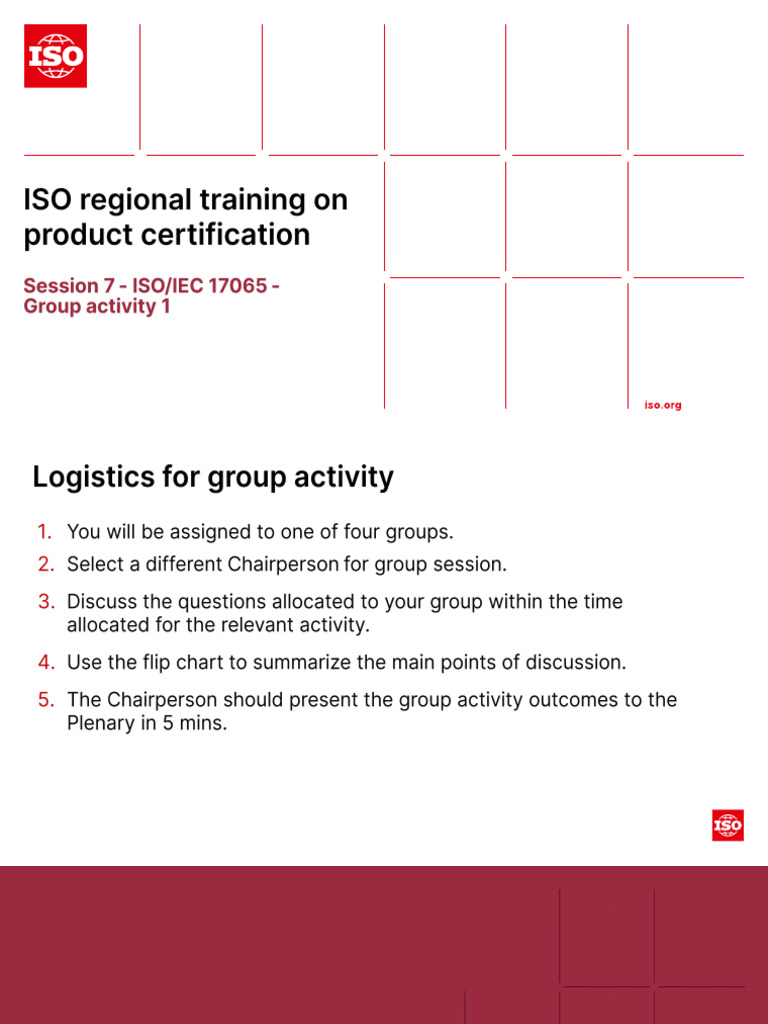 Session 07 - IsO-IEC 17065 - Group Activity 1 | PDF