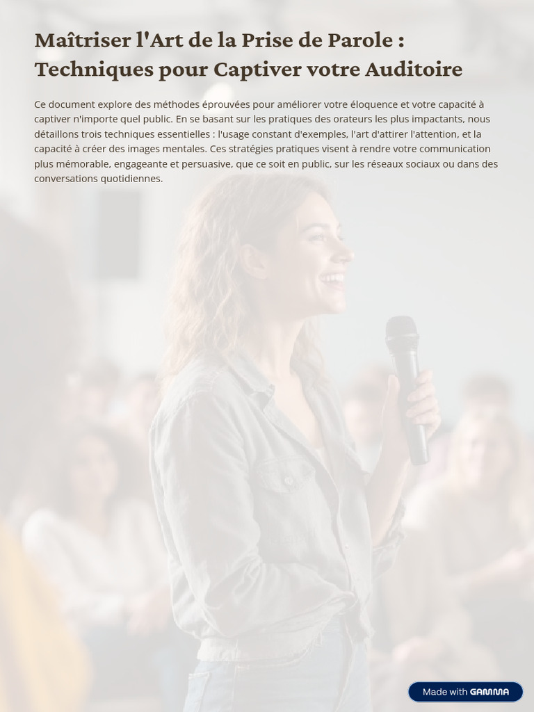 Techniques pour Captiver votre Auditoire | PDF | Mémoire | Métaphore