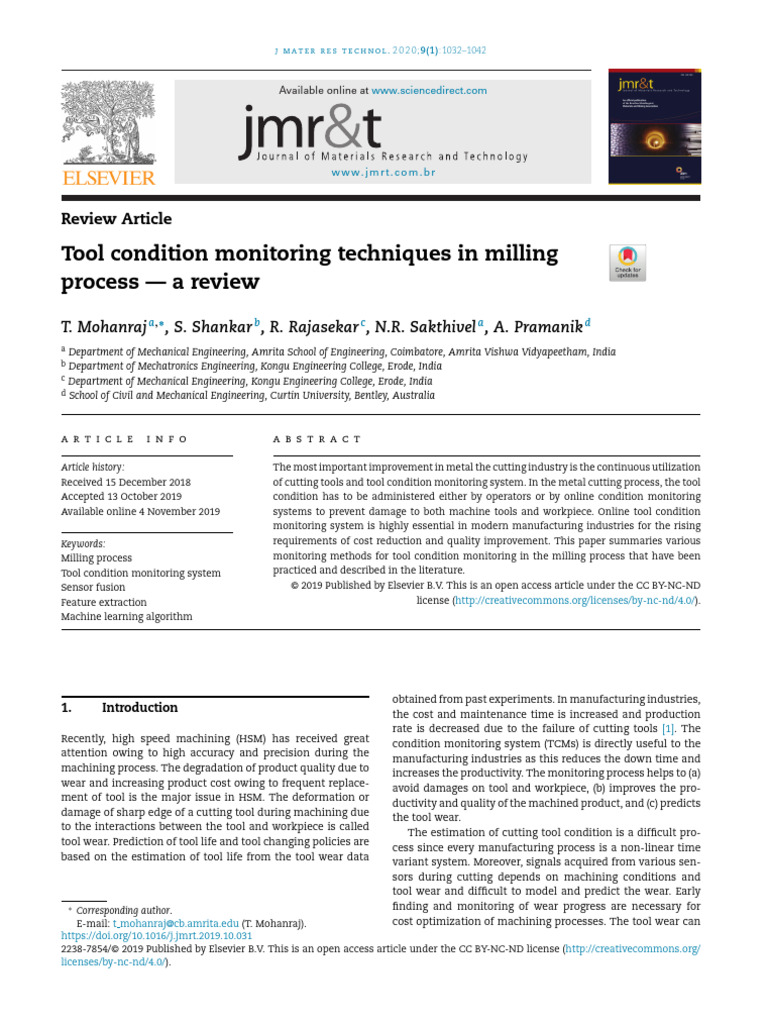 Tool Condition Monitoring in Milling | PDF | Support Vector Machine ...