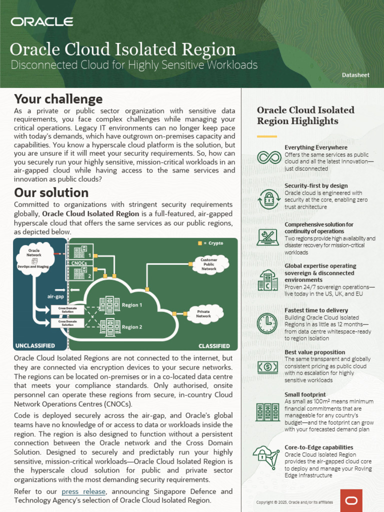 Oracle Cloud Isolated Region Overview | PDF | Cloud Computing | Oracle ...