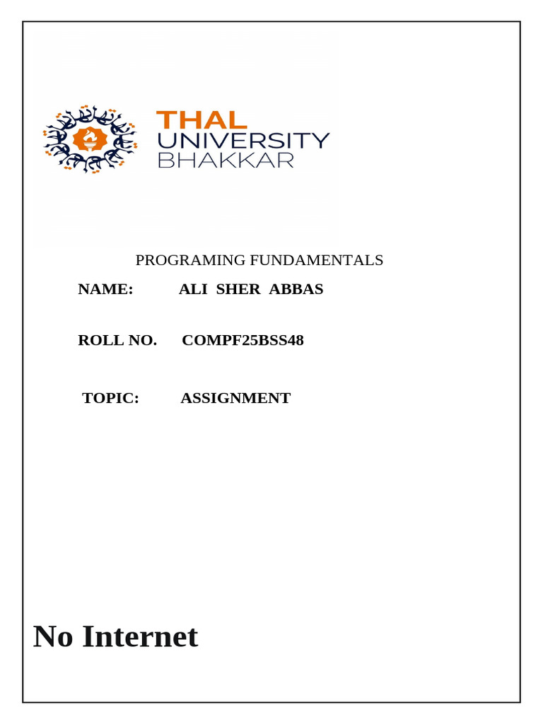 Programming Fundamentals Assignment | PDF