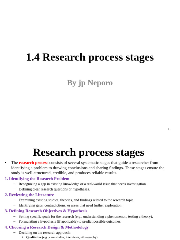 Research Process Stages Explained | PDF | Methodology | Qualitative ...