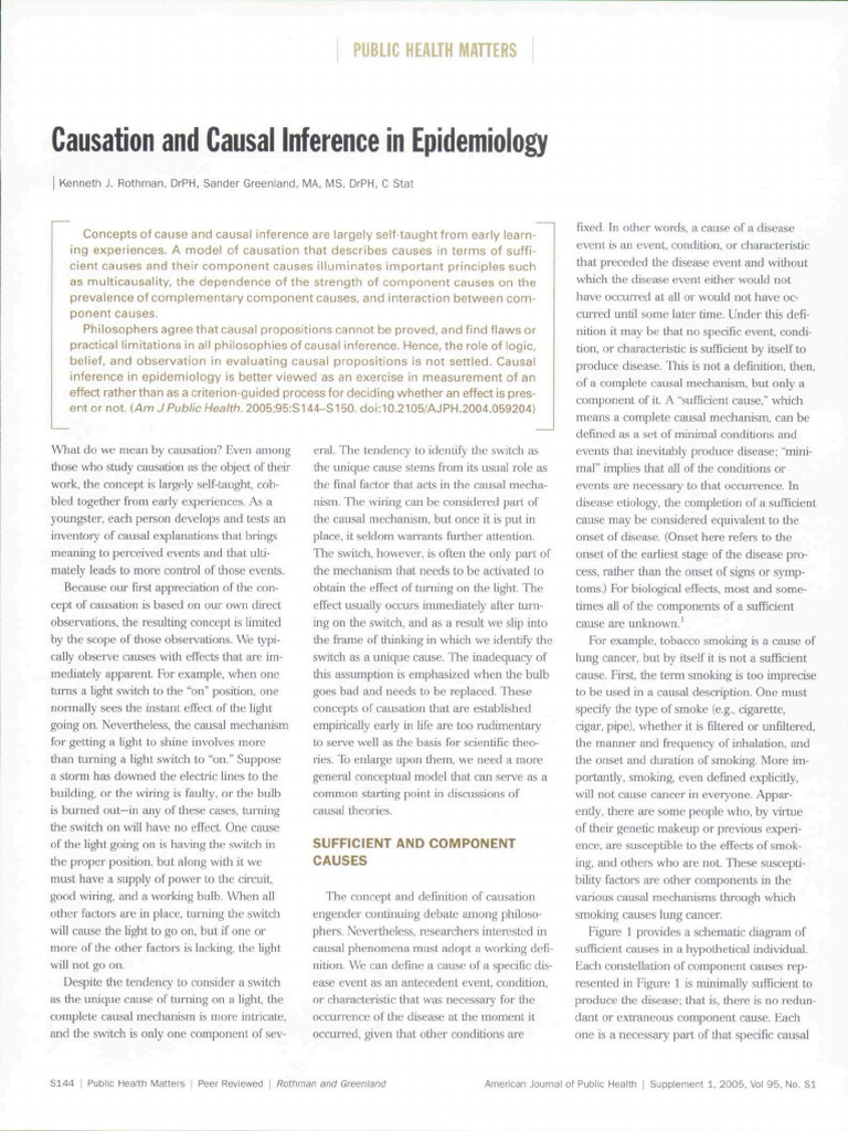 Causation in Epidemiology Explained | PDF | Causality | Hypothesis