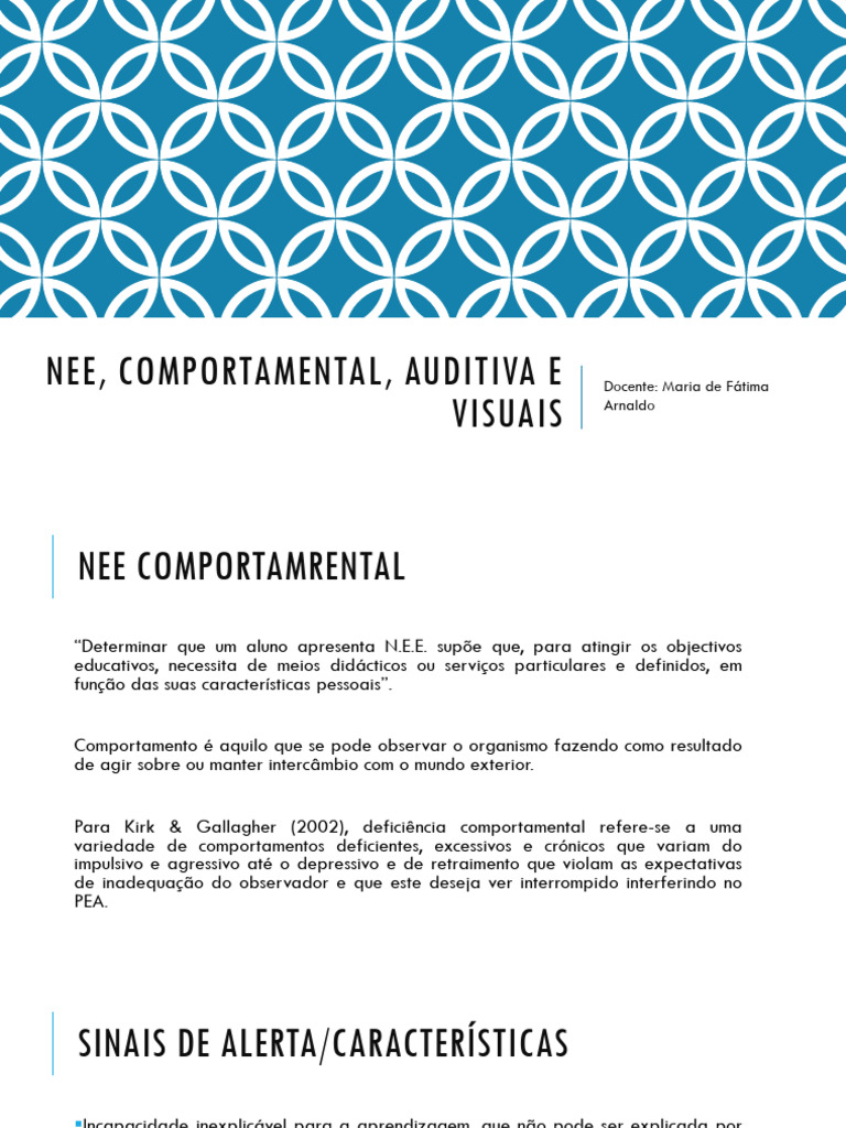 Nee Comportamental, Auditiva e Visual | PDF | Surdez | Perda de Audição