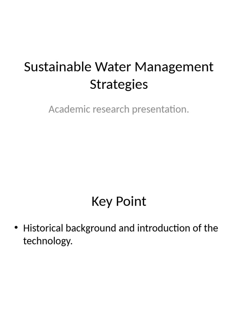 Sustainable Water Management Presentation | PDF