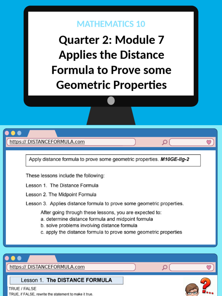 Distance Formula in Geometry Module | PDF