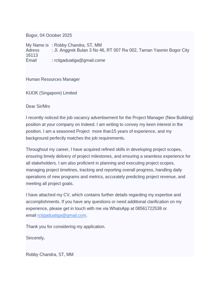 Project Manager Application - Robby Chandra | PDF