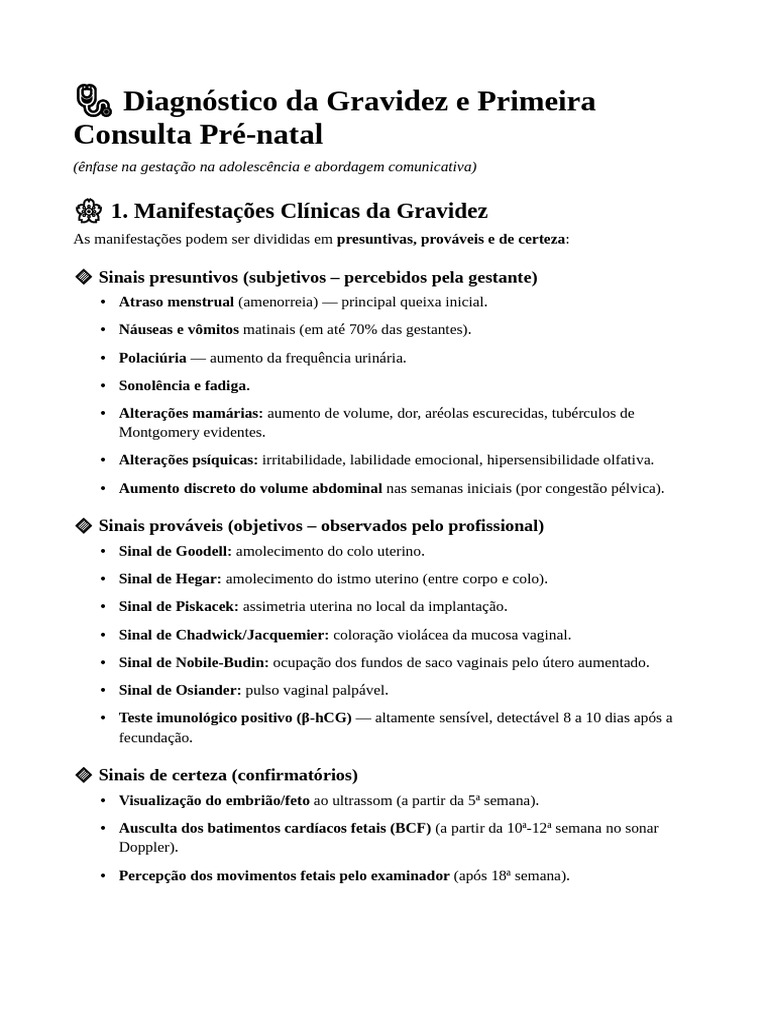 Diagnóstico e Pré-natal na Adolescência | PDF | Gravidez | Reprodução ...